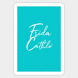 Acqua Text W back Cat Frida Cathlo version of - Frida Kahlo Sticker